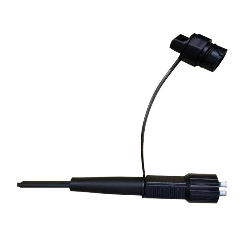 Duplex LC/APC -vedenpitävä pudotuskaapelin optinen kuitupigtail (Accord HW DLC -liitin)